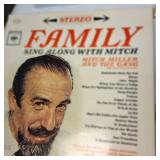 Large lot of vintage vinyl records featuring various artists and genres from the mid-20th century