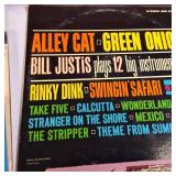 A  large collection of vintage vinyl records from artists like Johnny Mathis, Billy Vaughn, Ray Conniff, and Dean Martin