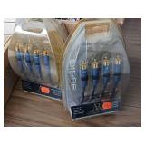 Large collection of various electronic cables, connectors, and a boxed electronic devices