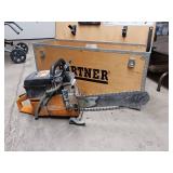 Partner K950 Active Concrete Chain Saw used for cutting hard materials like concrete, stone, and pipe - works great with case