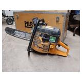 Partner K950 Active Concrete Chain Saw used for cutting hard materials like concrete, stone, and pipe - works great with case