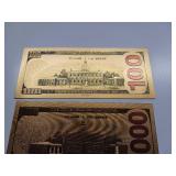 Commemorative Donald Trump - 24K gold foil - $100 & $1000 Novelty - Collectible "Trump Bucks" or "Gold Trump Notes."