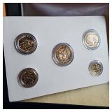 1999 24kt Gold Plated US Mint Proof - 5 Coin Set In Display Box