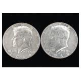 1964 Kennedy Half Dollars 2 coins - Tax Exempt