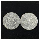 1964 Kennedy Half Dollars 2 coins - Flat Rate Coin Shipping