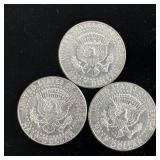 1964 Kennedy Half Dollars 3 coins - Flat rate coin shipping!