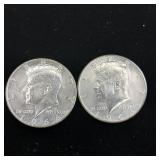 1964 Kennedy Half Dollars 2 coins - Flat Rate Coin Shipping