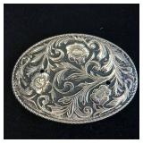 Vintage Belt Buckles - 2 pc Lot - Picture Jasper Cabochon - Western Belt Buckles