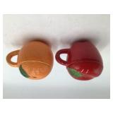 Vintage Ceramic Fruit Mug Set