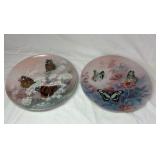 Pair of Vintage Collector Plates – "On Gossamer Wings" Series by Lena Liu, 1988 & 1989, Butterflies