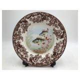 Spode Woodland Stream "Perch" Dinner Plate – Brown Transferware Fish & Floral Design