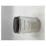 Vintage Embossed Glass Tea Canister – Ribbed Jar with Metal Lid