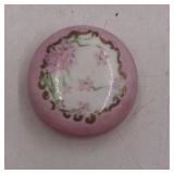 Vintage French Porcelain Trinket Box with Floral Design