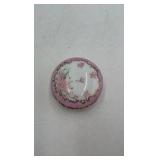 Vintage French Porcelain Trinket Box with Floral Design