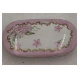 Vintage French Porcelain Trinket Box with Floral Design