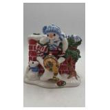 Fitz and Floyd Snowman by Chimney Figural Piece