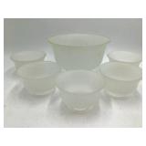 Vintage Frosted Glass Nesting Bowl Set