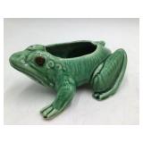 Vintage Green Glazed Ceramic Frog Planter