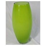 Vintage Green Glass Vase – Lime Oval Shape