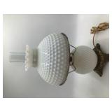 Vintage Hobnail Milk glass Hurrican Lamp