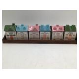 Vintage Ceramic Spice/Herb House Set with Tray