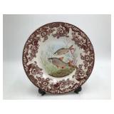 Spode Woodland Stream "Roach" Dinner Plate – Brown Transferware Fish & Floral Design