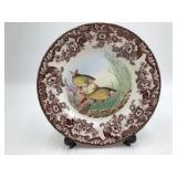Spode Woodland Stream "Rudd" Dinner Plate – Brown Transferware Fish & Floral Design