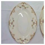 Pair of Vintage Cotswold China Oval Serving Platters – Floral Sprig & Gold Trim Design