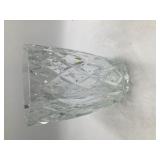 Vintage Crystal Cut Glass Vase – Diamond Pattern Octagonal Design