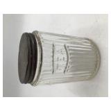 Vintage Embossed Glass Tea Canister – Ribbed Jar with Metal Lid