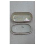 Vintage French Porcelain Trinket Box with Floral Design