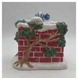 Fitz and Floyd Snowman by Chimney Figural Piece