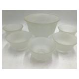 Vintage Frosted Glass Nesting Bowl Set