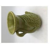 Vintage USA Green Glazed Swan Handle Pitcher
