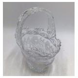Crystal Basket Hand Cut Floral Design Made in Poland