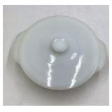 Vintage Fire-King Anchor Hocking Casserole Dish Atomic Starburst Pattern with Lid