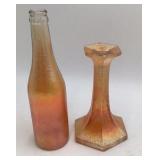 Vintage Iridescent Orange Amber Glass Group Carnival Glass