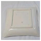 Vintage Sascha Brastoff California Mid-Century Modern Blue Gold Abstract Floral Dish Signed