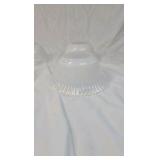 Vintage White Milk Glass Lamp Shades Set Ruffled Ribbed Scalloped Edge 4 Pieces