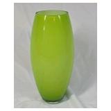 Vintage Green Glass Vase – Lime Oval Shape