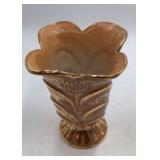 Vintage Gold Luster Ceramic Vase – Brown with Floral Design (Haviland Co. Marked)