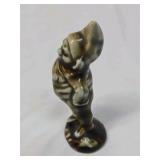 Vintage Ceramic Gnome Figurine – Brown Drip Glaze