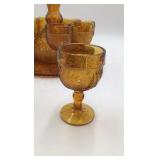 Tiara Indiana Glass Amber Wine Set