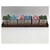 Vintage Ceramic Spice/Herb House Set with Tray