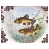 Spode Woodland Stream "Tench" Dinner Plate – Brown Transferware Fish & Floral Design