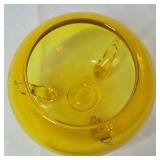 Vintage Amber Glass Bowl – Three-Handled Censer Style with Legs