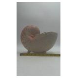 Vintage Ceramic Nautilus Shell Vase – Ridged Design with FF Mark