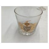 Vintage Monogrammed Crest Glass Barware Set