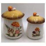 Vintage Sears 1978 Mushroom Canister Set Japan Ceramic Toadstool Lids