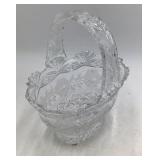 Crystal Basket Hand Cut Floral Design Made in Poland